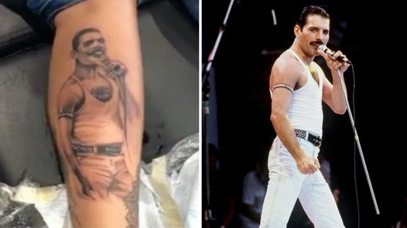 Woman shocked after Freddie Mercury tattoo ends up looking almost nothing like him