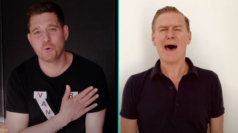 Bryan Adams, Michael Buble and other Canadians perform ‘Lean On Me’ together