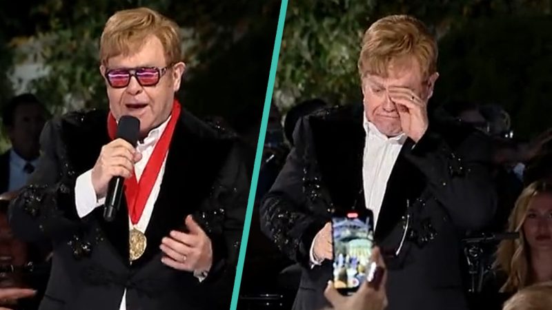 Elton John tears up after receiving National Humanities Medal for his incredible work 