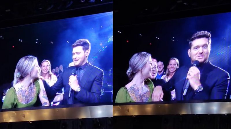 Michael Bublé stops show after spotting fan's bizarre tattoo of him 