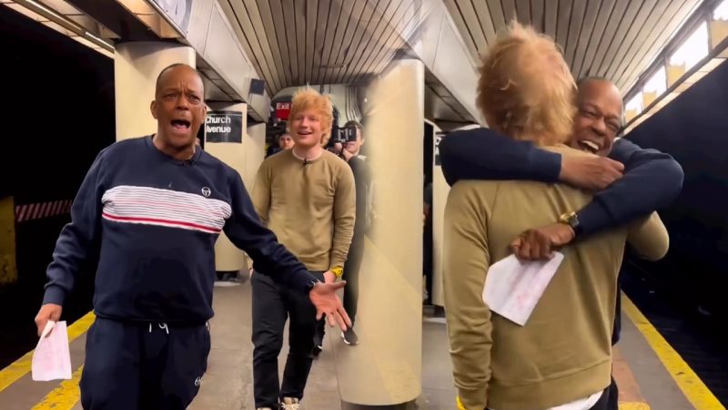 Ed Sheeran surprises a busker singing his song and joins him for an unexpected special duet