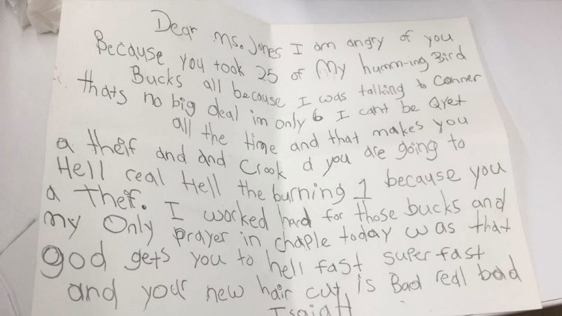 6-year-old goes viral for writing brutal letter to his teacher after she punishes him