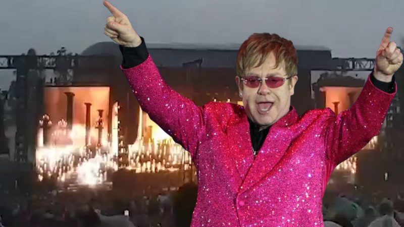 Watch the incredible footage of wild weather that battered Elton John's most recent show