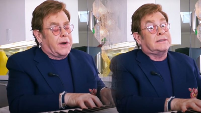 Elton John uses son’s keyboard to perform ‘Don't Let The Sun Go Down On Me’ in lounge
