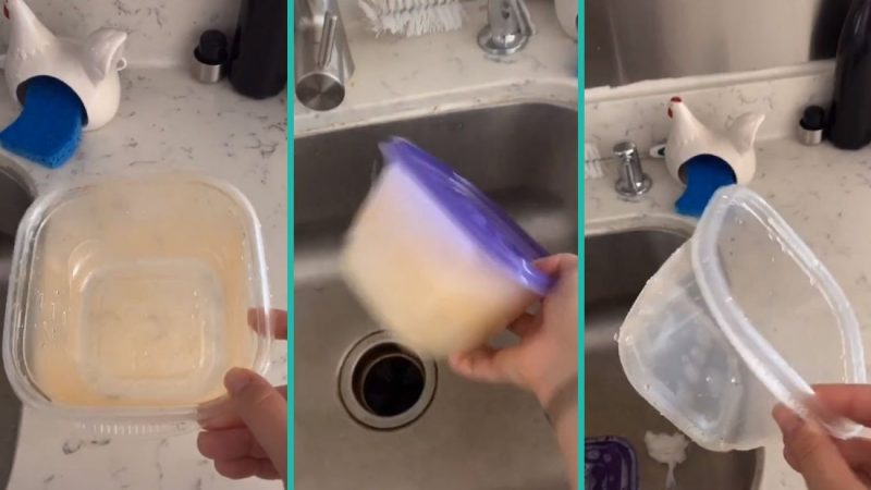 Woman's simple tupperware cleaning trick is being loved by people all over the world