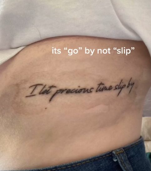 Woman mortified after realizing she got the wrong ABBA lyrics tattooed on her
