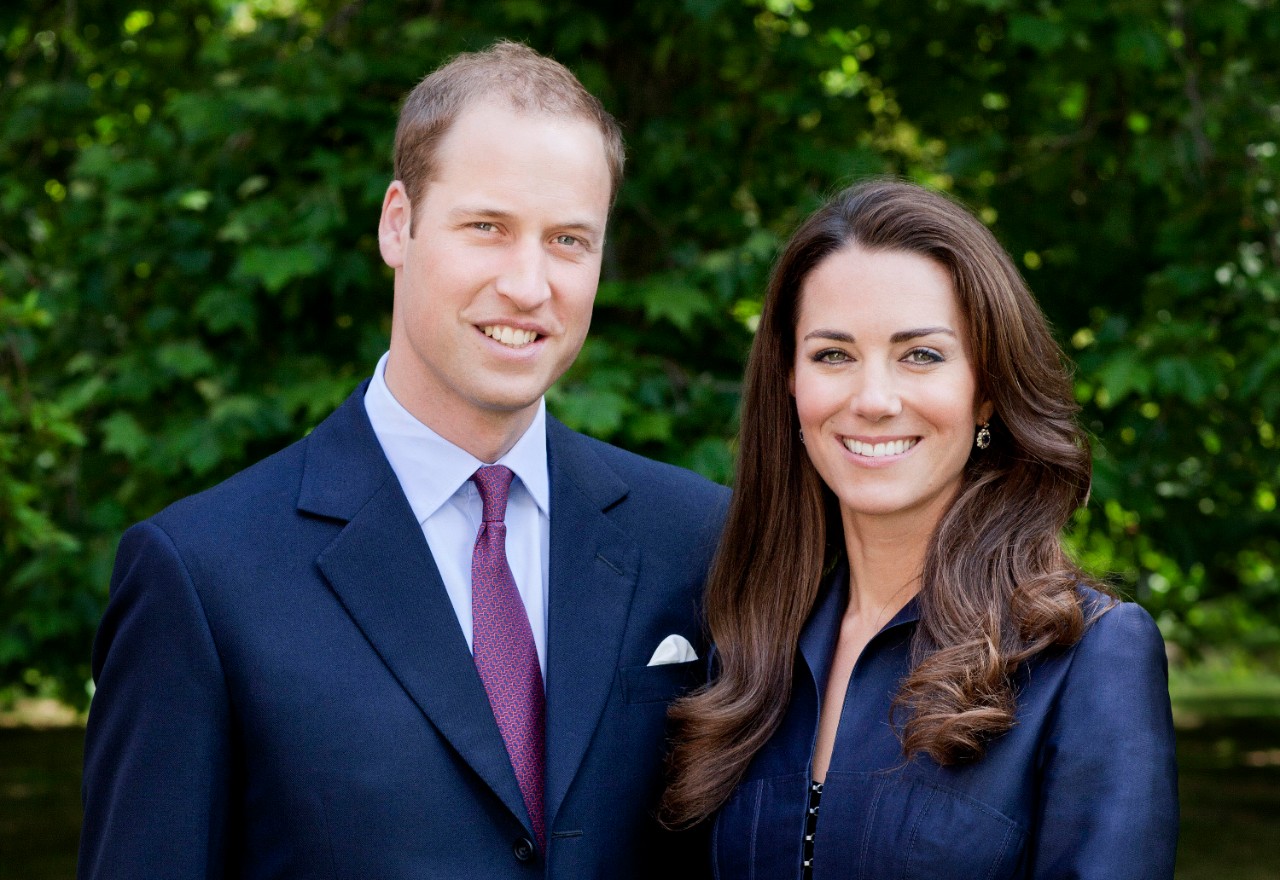 LONDON, UNITED KINGDOM - JUNE 3:  (EDITORIAL USE ONLY) In this handout image supplied by St James's Palace, Prince William, Duke of Cambridge and Catherine, Duchess of Cambridge pose for the official tour portrait for their trip to Canada and California in the Garden's of Clarence House on June 3,  2011 in London. England. The newly married Royal Couple will be undertaking their first official joint tour to Canada and California from June 30th.  The trip will begin with Canada Celebrations in Ottawa and include highlights such as the Calgary Stampede and a visit to Yellowknife. (Photo by Chris Jackson / Getty Images for St James's Palace)