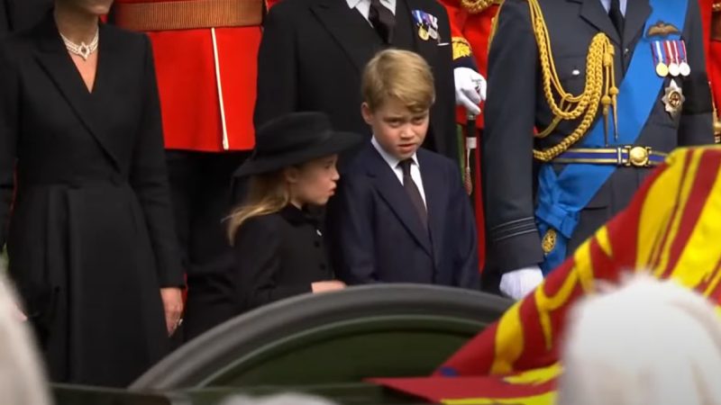 Princess Charlotte coached Prince George through royal protocol during Queen's funeral