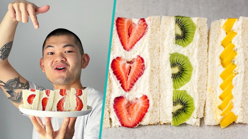 MasterChef NZ winner Sam Low's Japanese Fruit Sandwich (Fruit Sando)