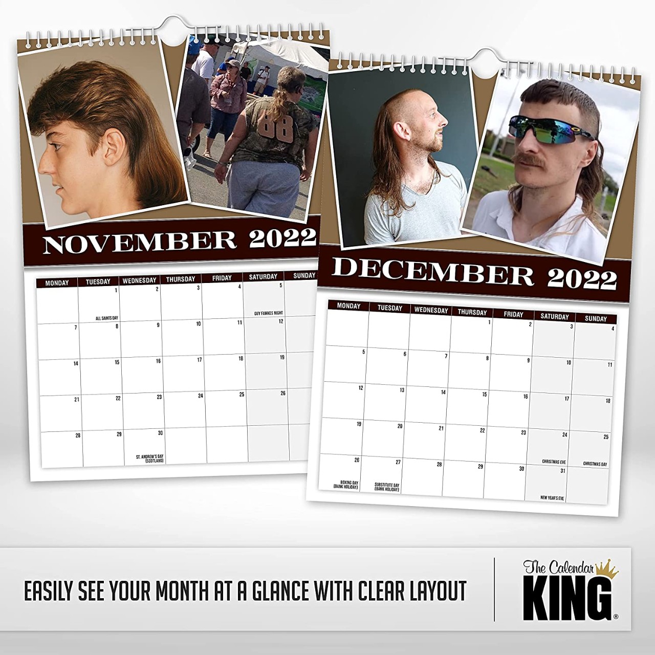 The viral 'World's Greatest Mullets - 2023 Wall Calendar' is a perfect hair-larious Xmas gift