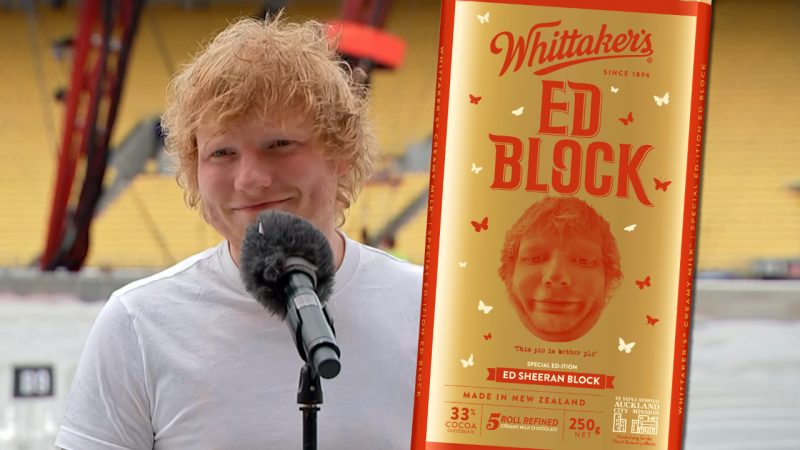 Ed Sheeran and Whittaker's fundraise the 'Ed Block' and a year's supply of chocolate