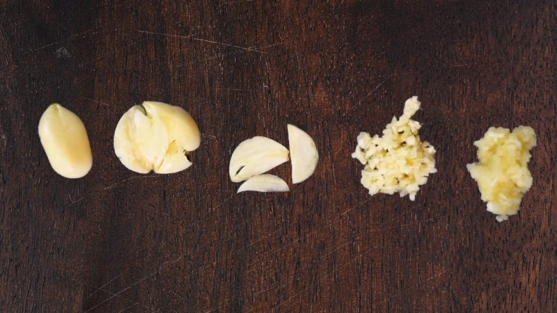 How you prepare and cut garlic determines its strength and flavour 
