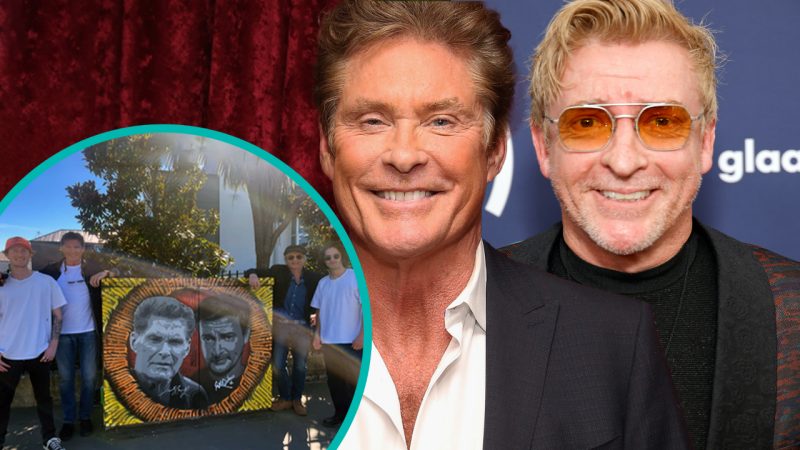 David Hasselhoff and Rhys Darby surprised with 'special' tribute from local CHCH artists
