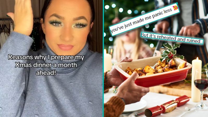 People are divided over this woman's hack for preparing Christmas dinner one month early